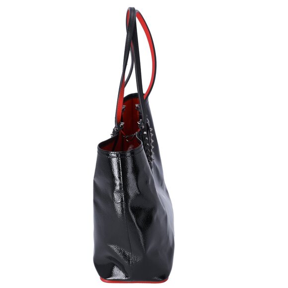 Christian Louboutin Cabata Small Tote Bag Black Red Patent Leather - Picture 3 of 10